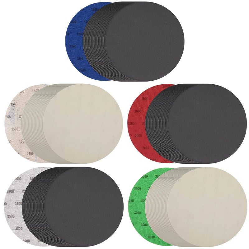 GOH DODD 6 Inch Sanding Disc, 25 PCS 1200 1500 2000 2500 3000 Grit Wet Dry Sandpaper Hook and Loop Sanding Pads Silicon Carbide Sand Paper for Auto Metal Glass Resin Wood Sanding - Image 1